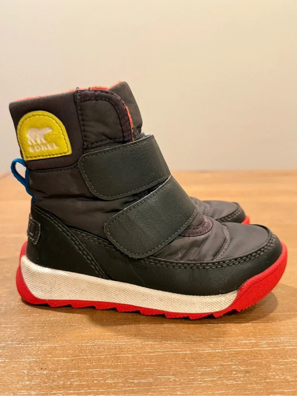 Sorel Toddler Whitney II Strap Winter Boots Waterproof Insulated Black Red Sz 8